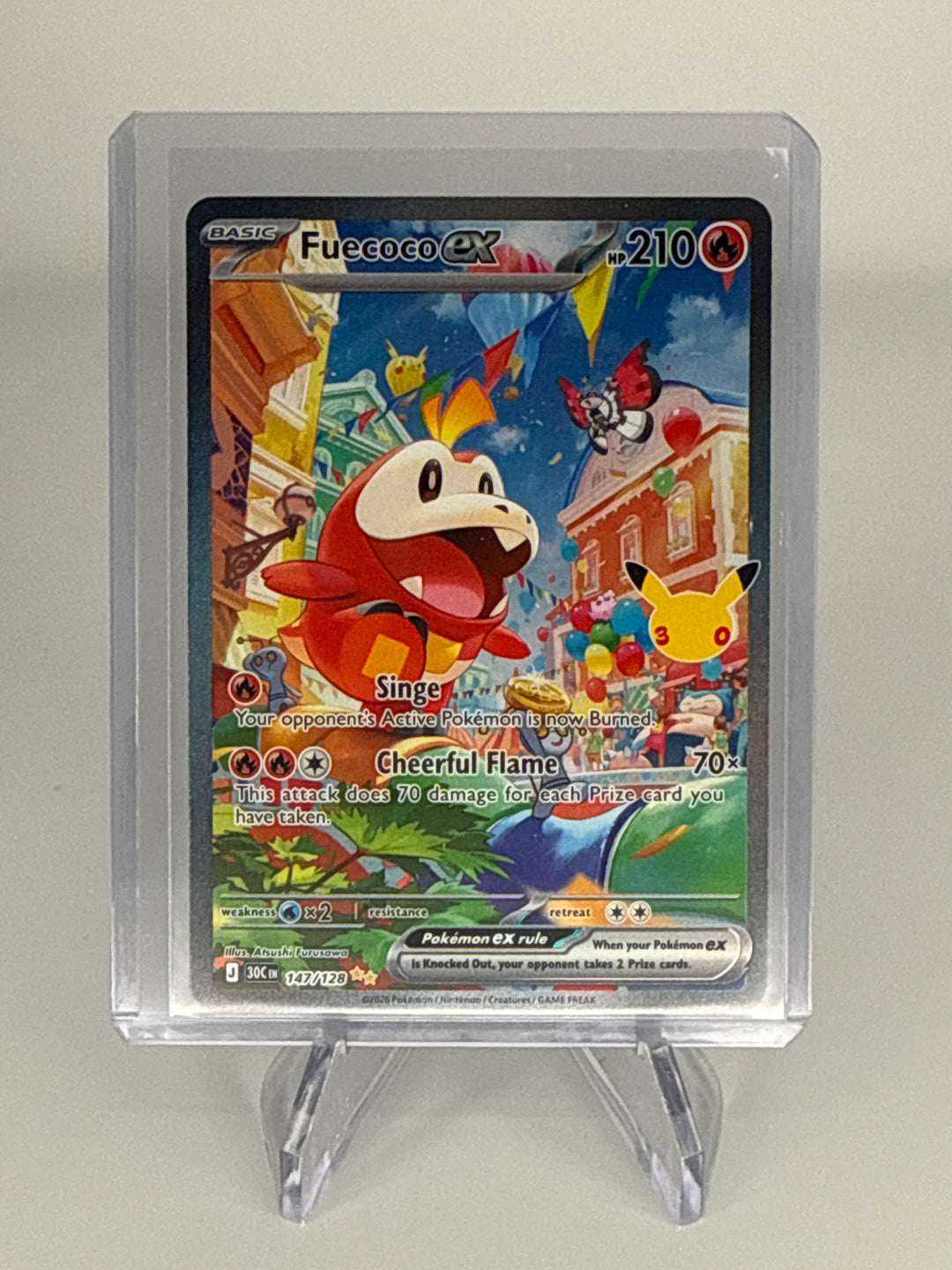Pokemon TCG 2026 Fuecoco EX 30th Anniversary Special Illustration Rare, 147/128