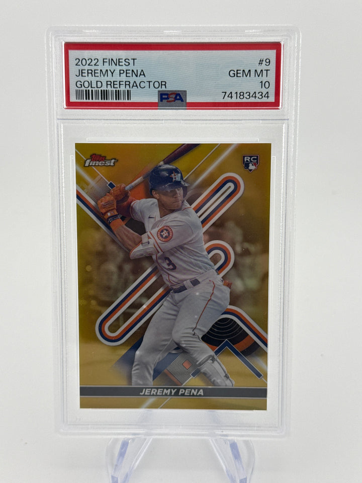 Jeremy Pena 2022 Topps Finest Gold Refractor Rookie, 02/50, PSA 10 Gem Mint
