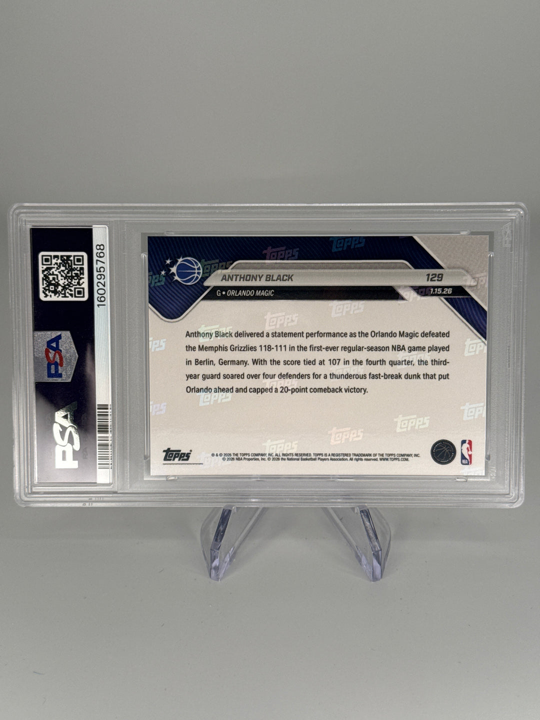 Anthony Black 2025 Topps Now, PSA 10 Gem Mint