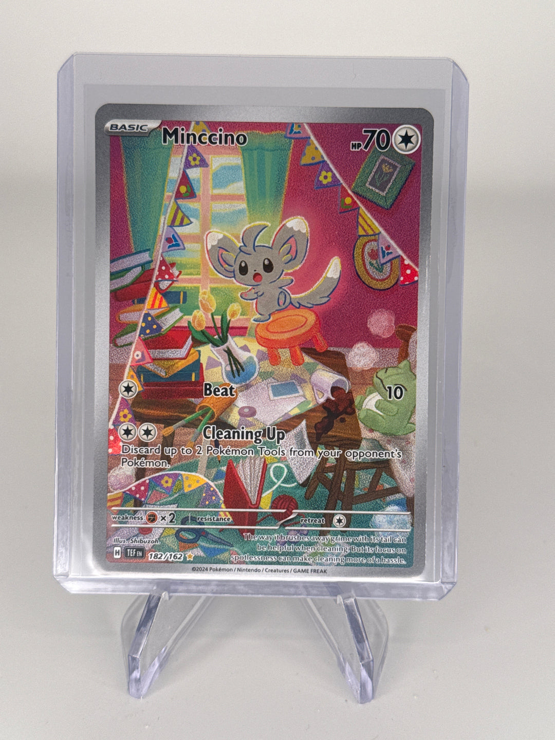 Pokemon TCG 2024 Minccino Temporal Forces Full Art Illustration Rare, 182/162