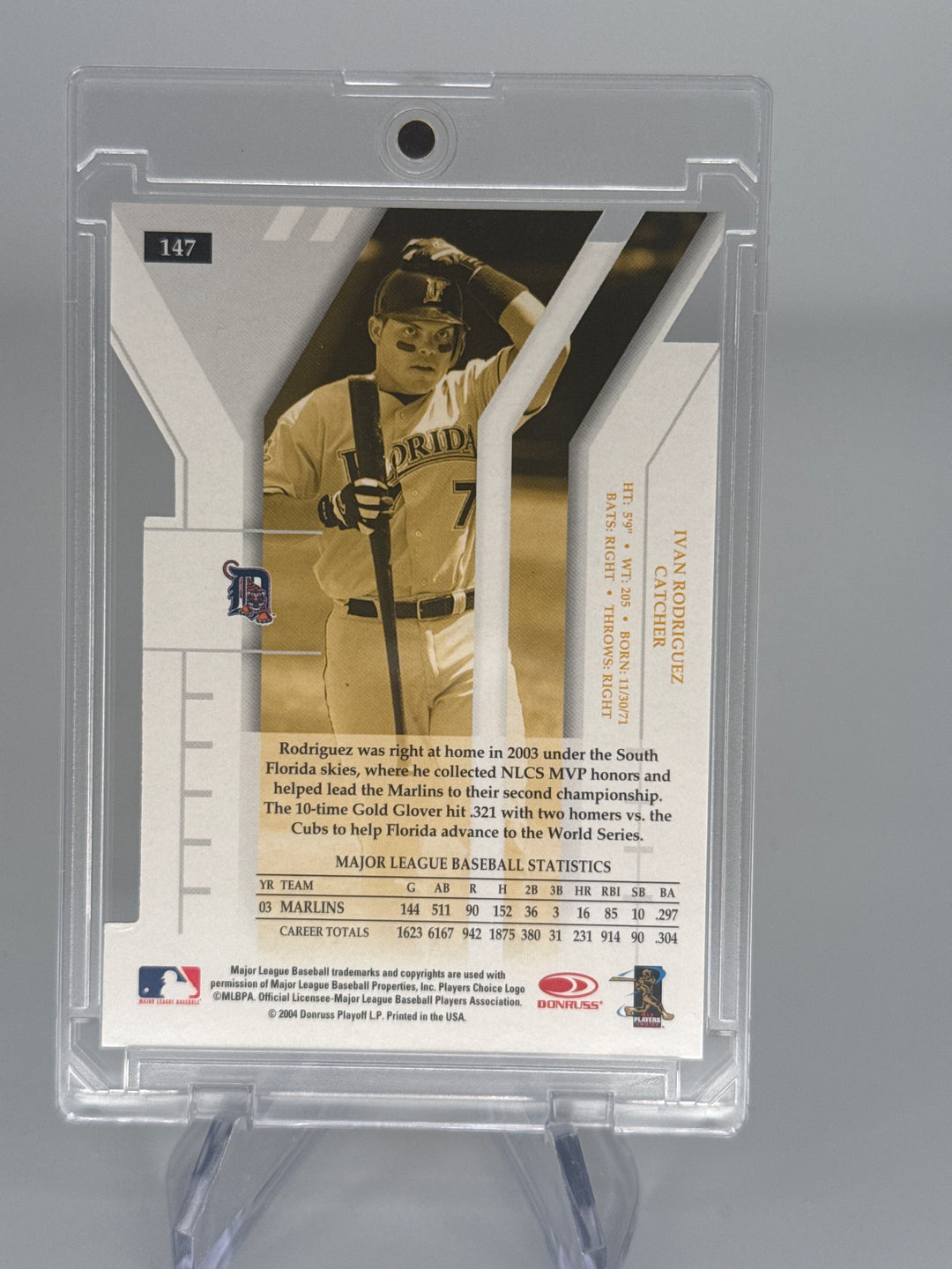 Ivan Rodriguez 2004 Donruss Elite Status Gold, 23/24