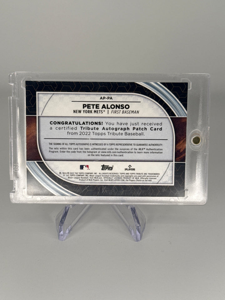 Pete Alonso 2022 Topps Tribute Patch Auto Red, 07/10