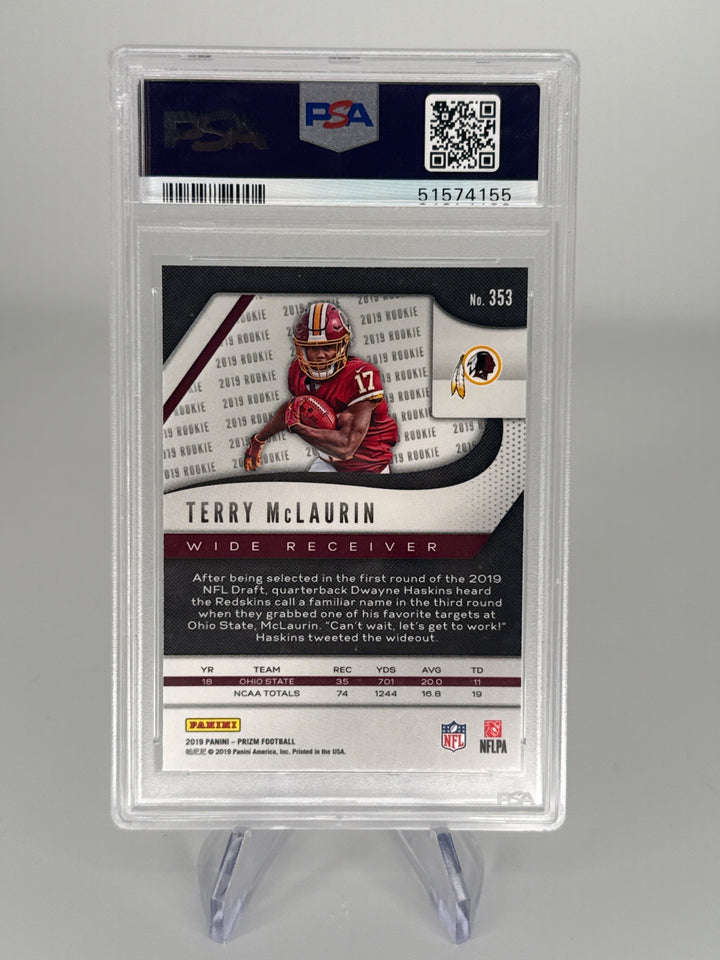 Terry McLaurin 2019 Panini Prizm Rookie, PSA 10 Gem Mint