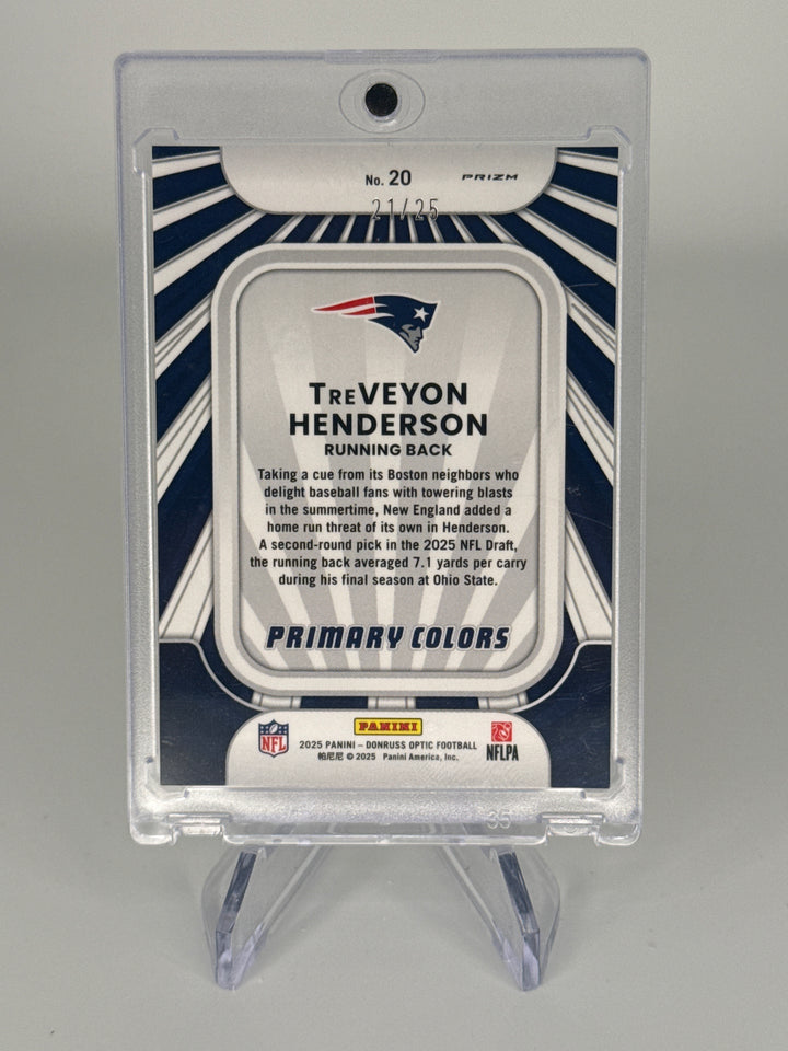 Treveyon Henderson 2025 Panini Donruss Optic Primary Colors Purple Stars Rookie, 21/25