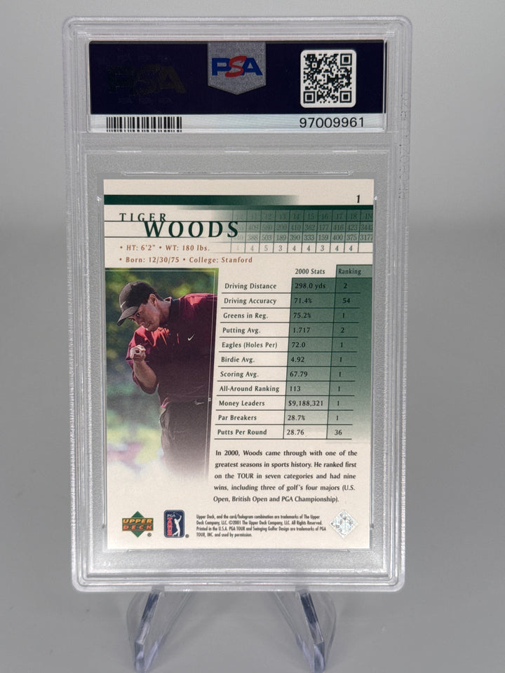 Tiger Woods 2001 Upper Deck Golf Rookie, PSA 9 Mint