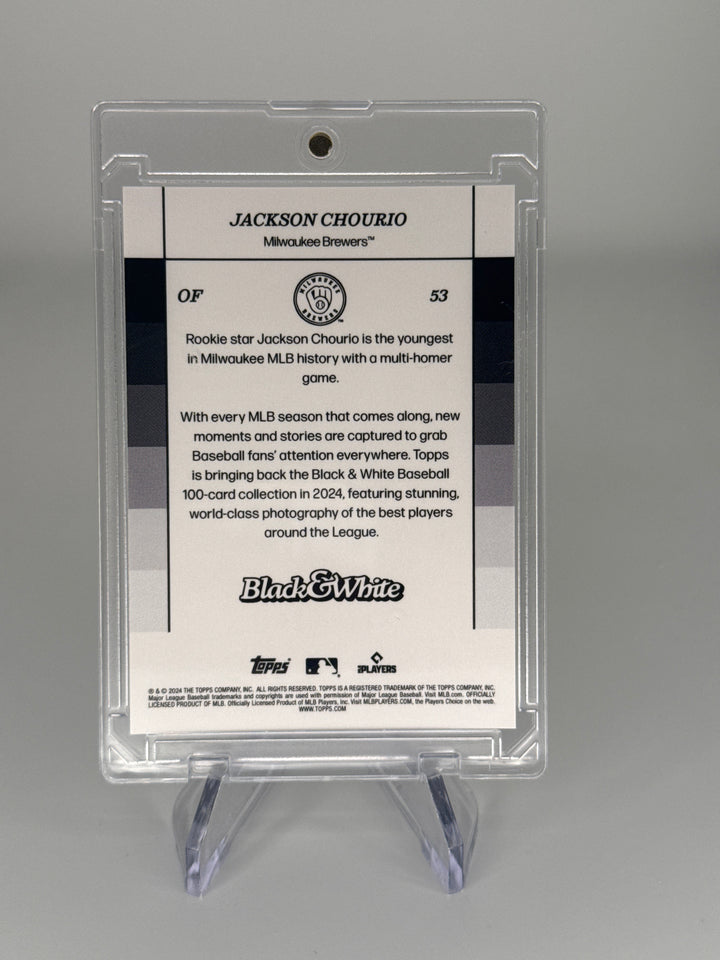 Jackson Chourio 2024 Topps Black & White Rookie, 23/75