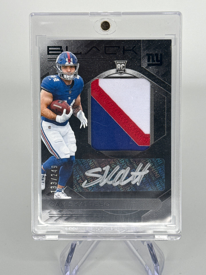 Cam Skattebo 2025 Panini Black Rookie Patch Auto, 133/249