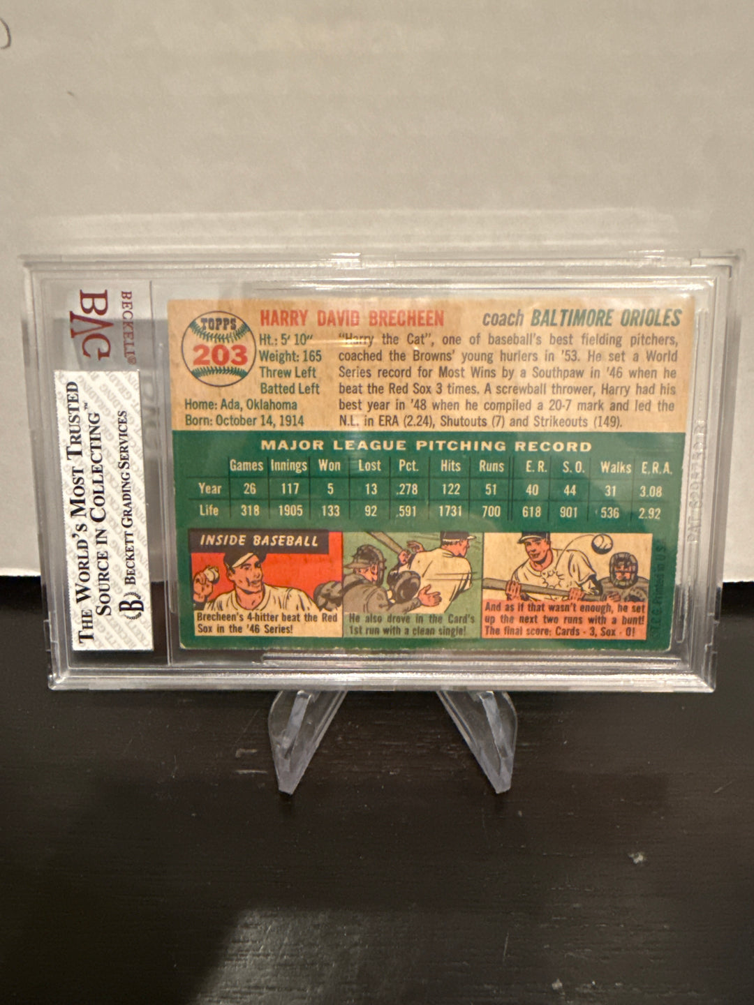 Harry Brecheen 1954 Topps, BVG 5