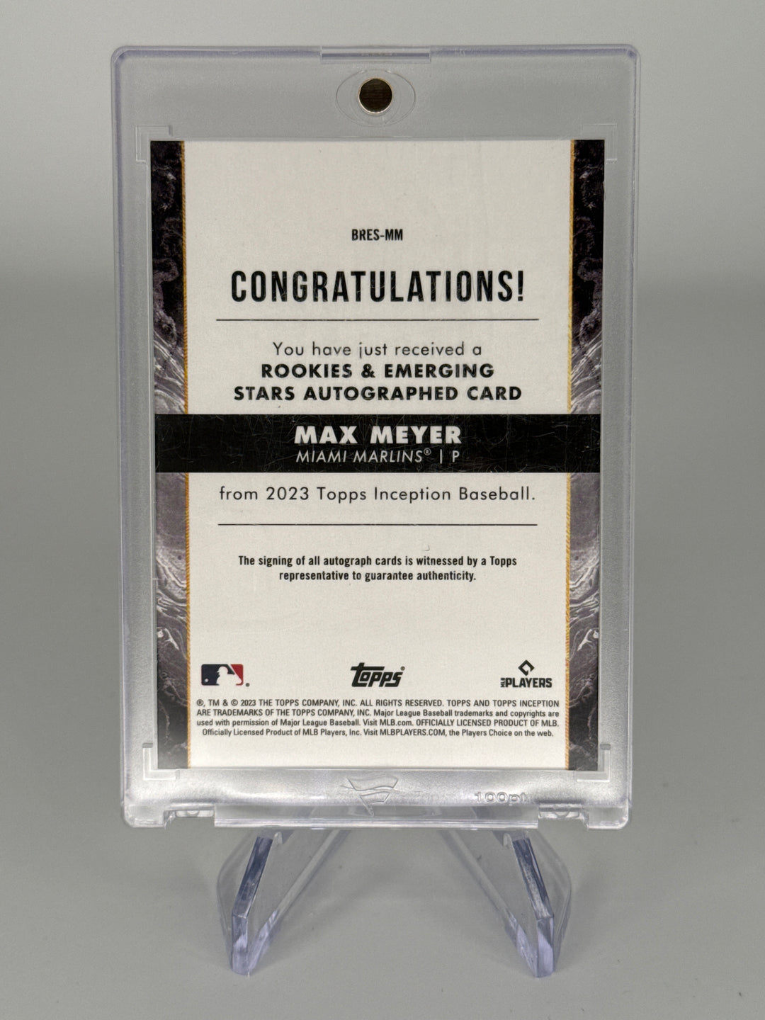 Max Meyer 2023 Topps Inception Blue Rookie Auto, 03/10