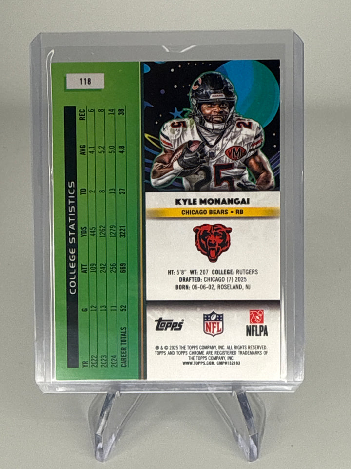 Kyle Monangai 2025 Topps Cosmic Chrome Green Space Dust Rookie, 16/75