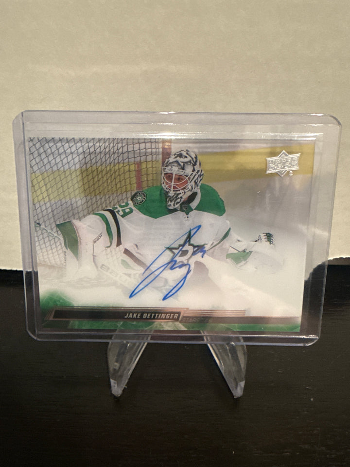 Jake Oettinger 2023 Upper Deck Clear Cut Auto