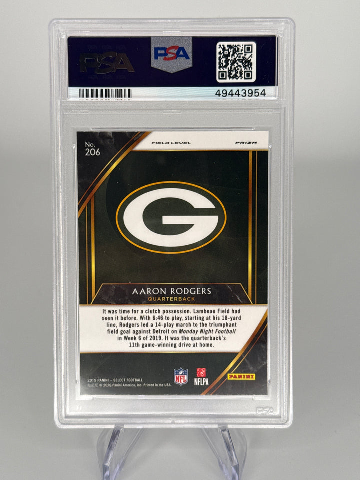 Aaron Rodgers 2019 Panini Select Silver Prizm, PSA 10 Gem Mint