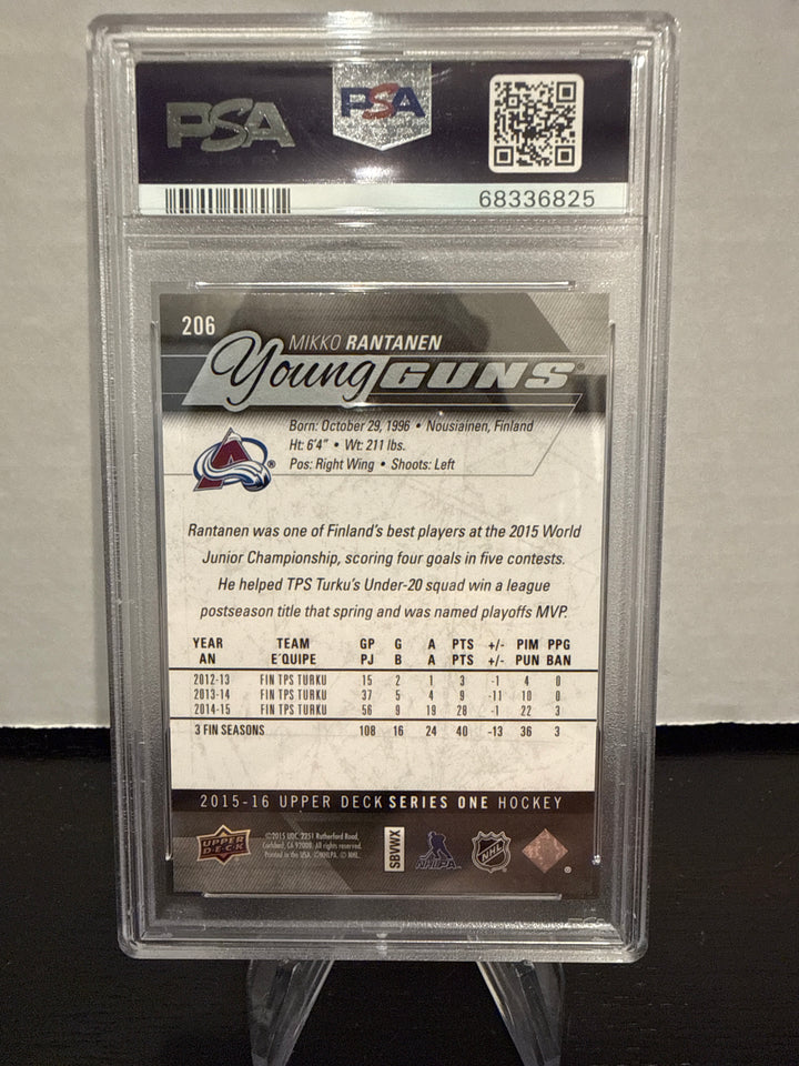 Mikko Rantanen 2015 Upper Deck Young Guns Rookie, PSA 9 Mint