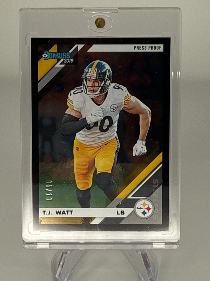 T.J. Watt 2019 Panini Donruss Press Proof Black, 05/10