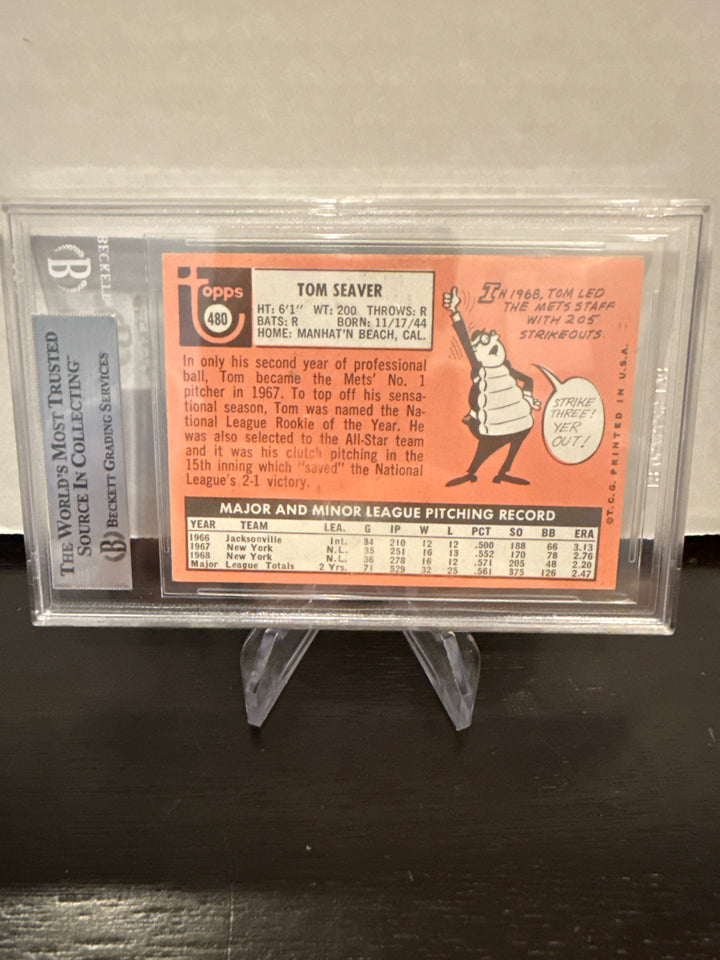 Tom Seaver 1969 Topps, BGS Authentic Auto
