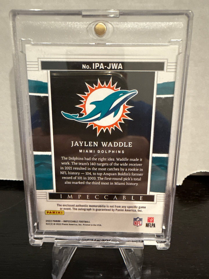 Jaylen Waddle 2022 Panini Impeccable Immense Patch Auto, 46/99