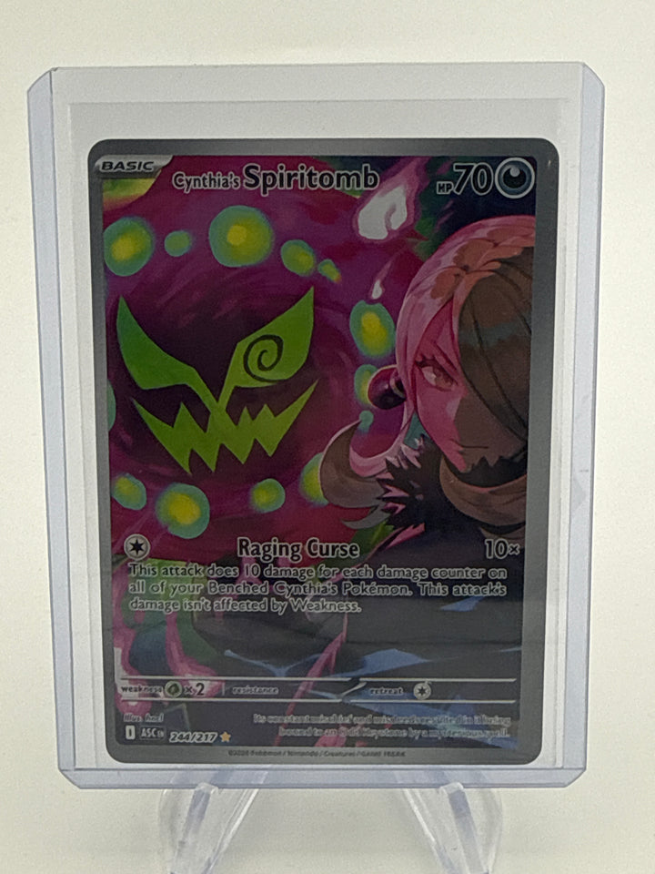 Pokemon TCG 2026 Cynthia's Spirtbomb Ascended Heroes Full Art Illustration Rare, 244/217