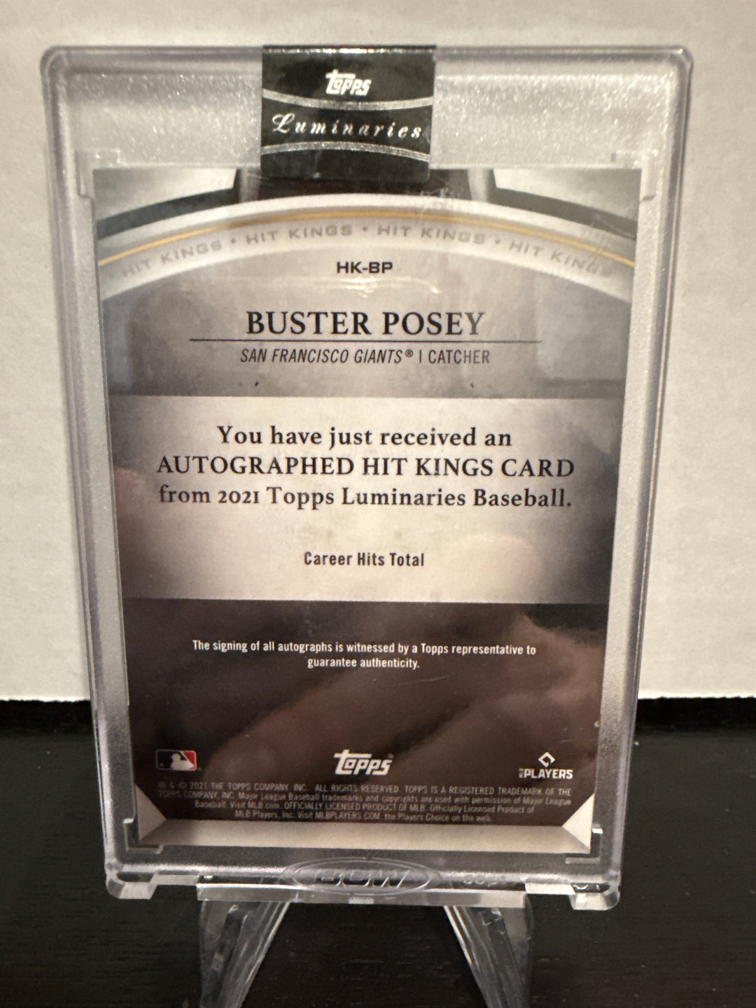 Buster Posey 2021 Topps Luminaries Hit Kings Auto, 01/15