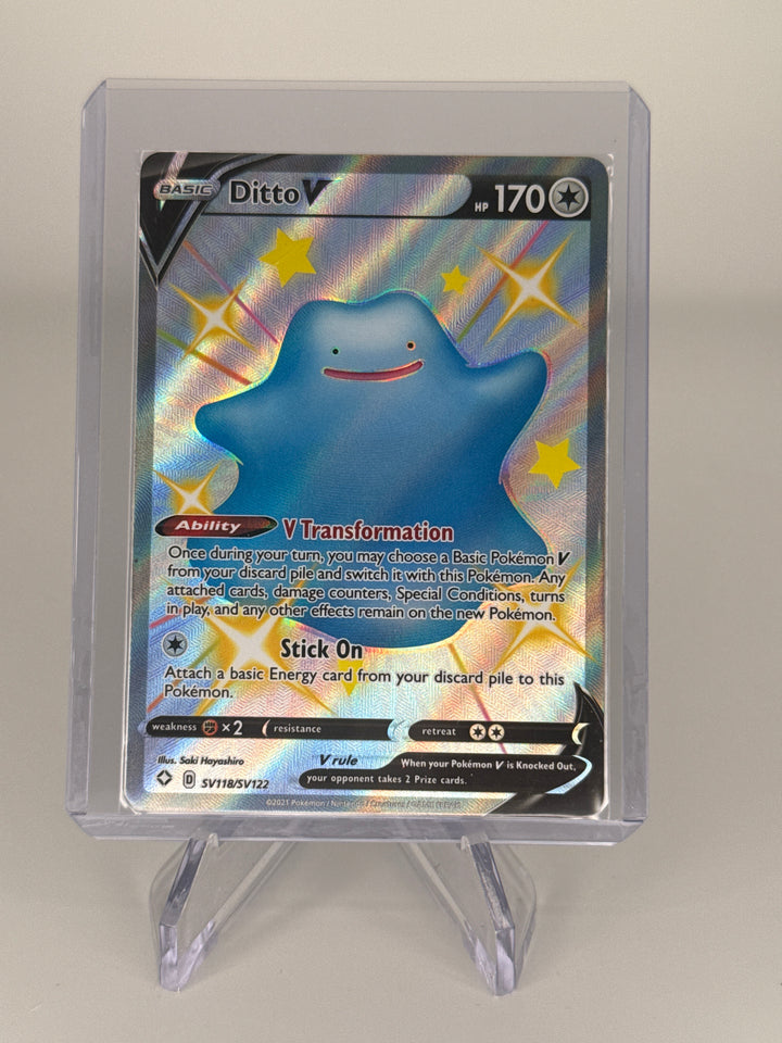 Pokemon TCG 2021 Ditto V Shining Fates Ultra Rare Full Art, SV118/SV122