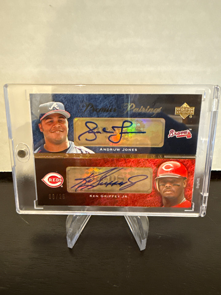 Andruw Jones/Ken Griffey Jr. 2007 Upper Deck Premier Pairings Dual Auto, 08/25