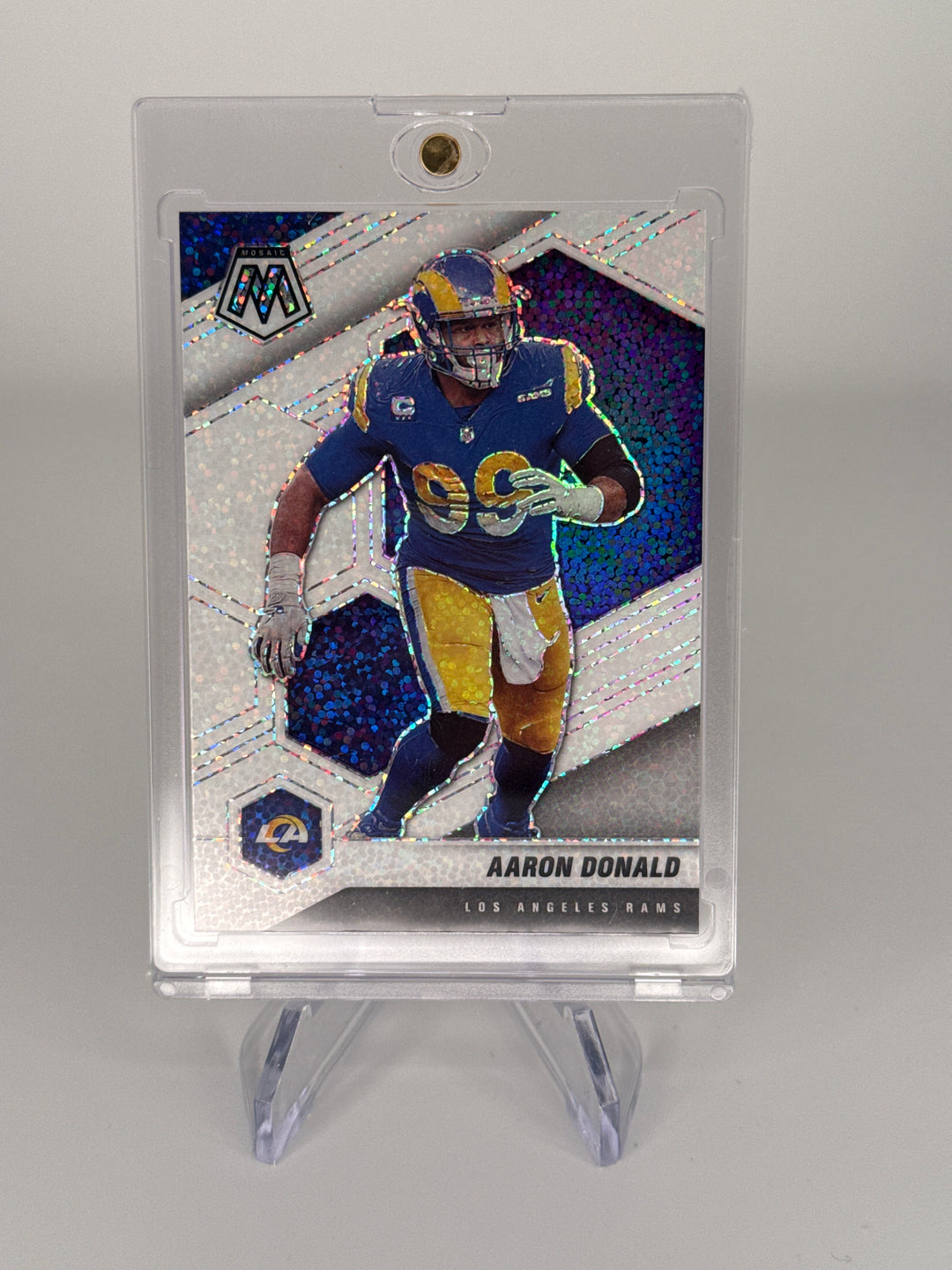 Aaron Donald 2021 Panini Mosaic White Sparkle SSP