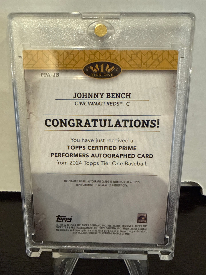 Johnny Bench 2024 Topps Tier One 1/1 Auto