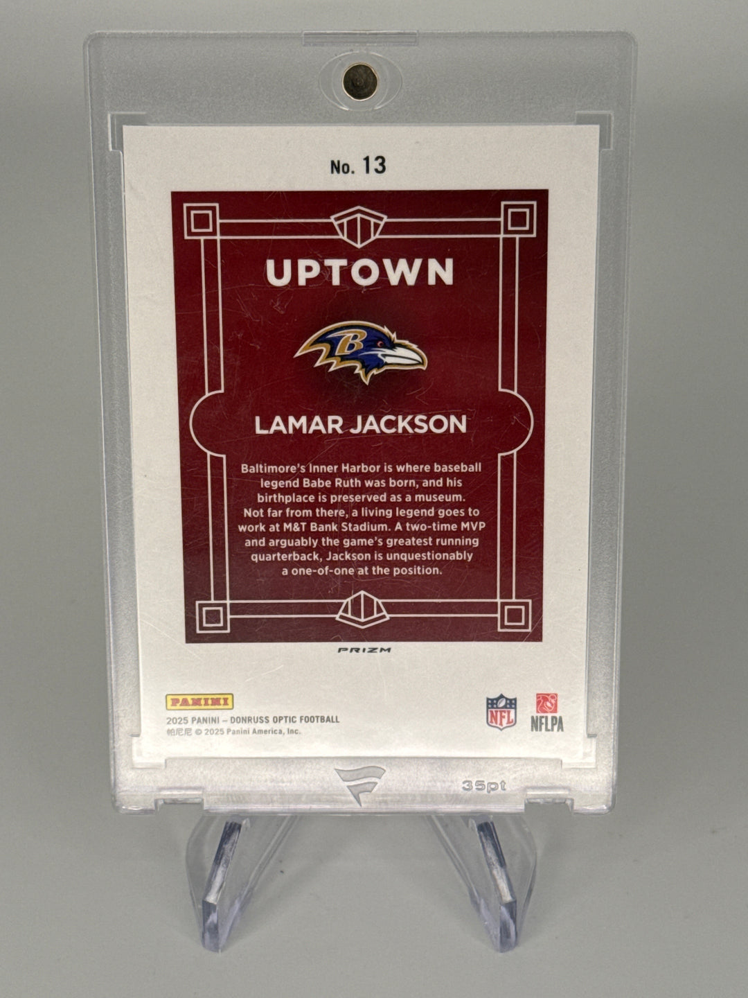 Lamar Jackson 2025 Panini Donruss Optic Uptown SSP Case Hit