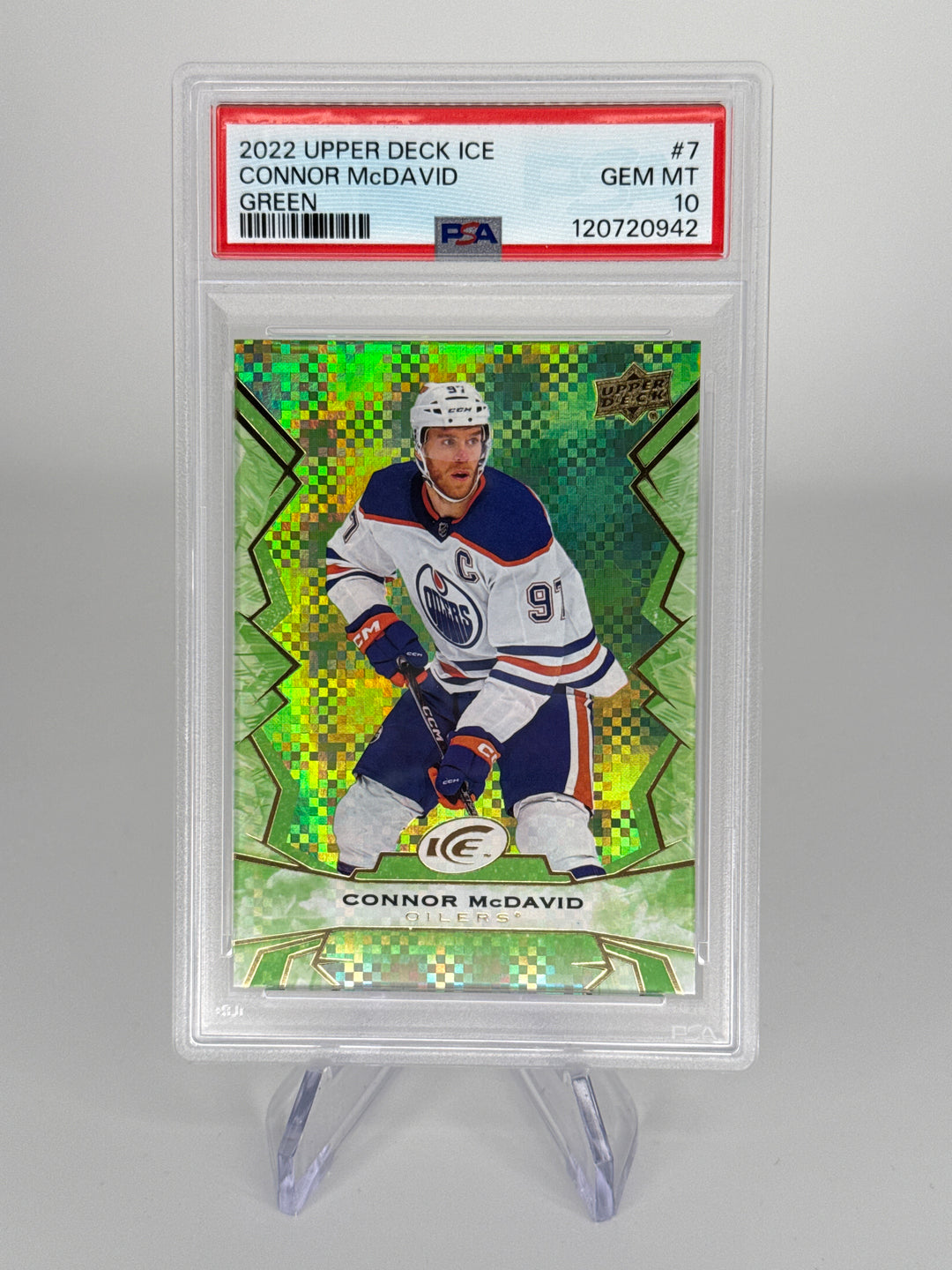 Connor McDavid 2022 Upper Deck Ice Green, PSA 10 Gem Mint