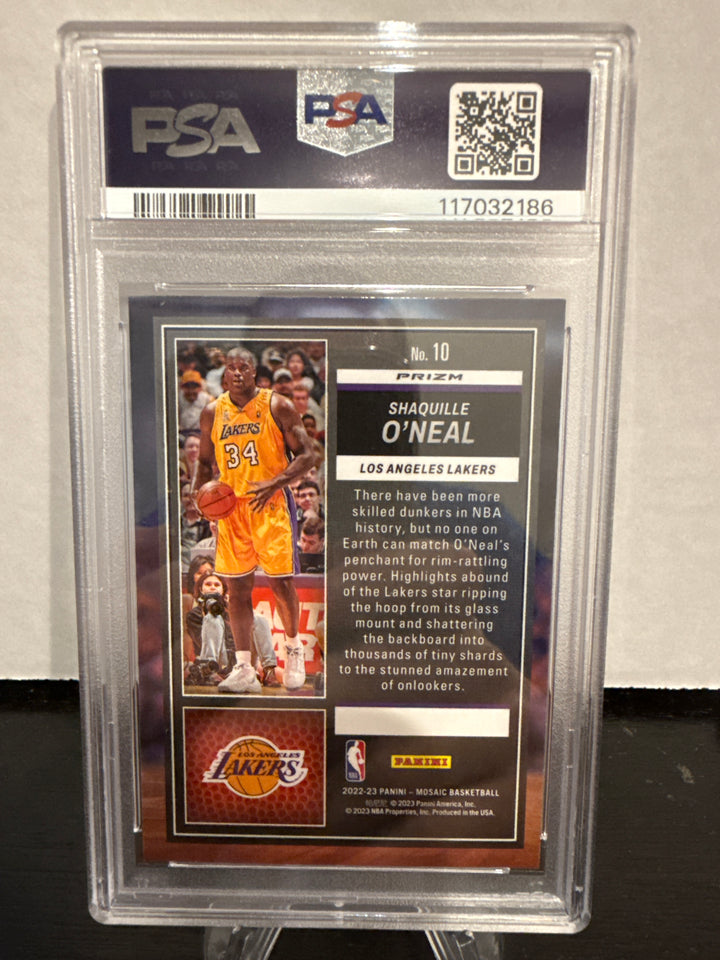 Shaquille O'Neal 2022 Panini Mosaic Jam Masters Green Mosaic, PSA 10 Gem Mint