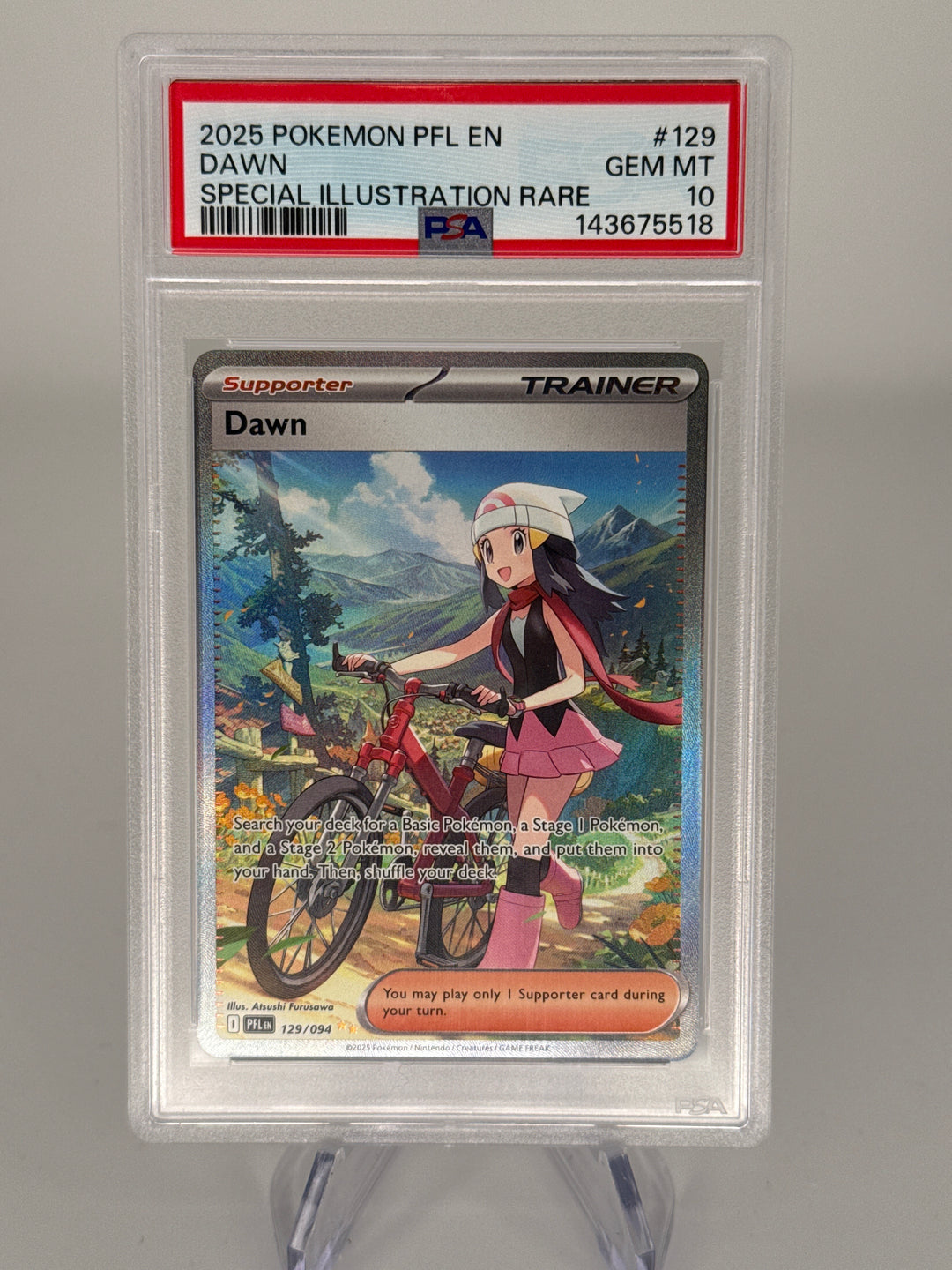 Pokemon TCG 2025 Dawn Phantasmal Flames Special Illustration Rare Trainer, 129/094, PSA 10 Gem Mint