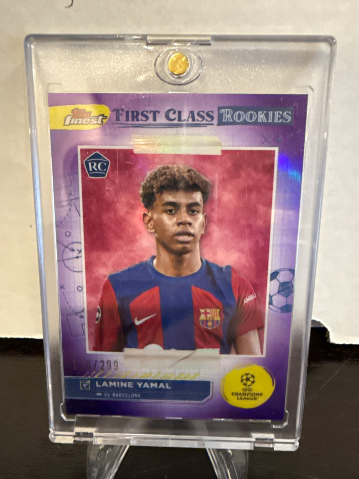 Lamine Yamal 2024 Topps Finest First Class Rookies Purple, 120/299