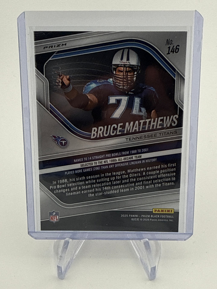Bruce Matthews 2025 Panini Prizm Black Cherry Blossom Prizm, 07/20