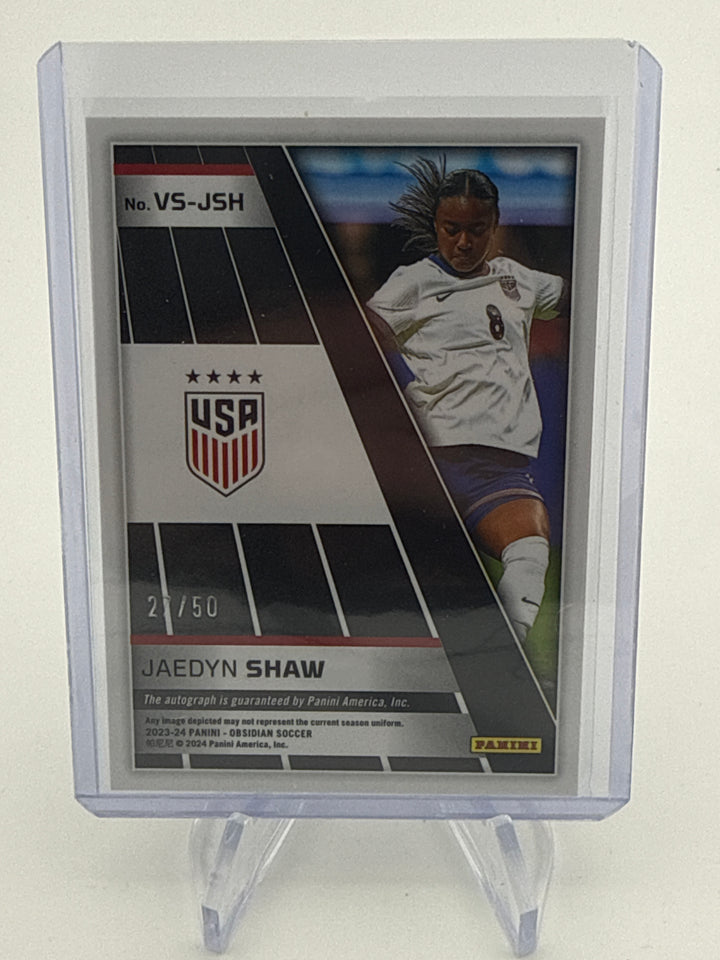 Jaedyn Shaw 2023-2024 Panini Obsidian Volcanic Electric Etch Purple Rookie Auto, 27/50