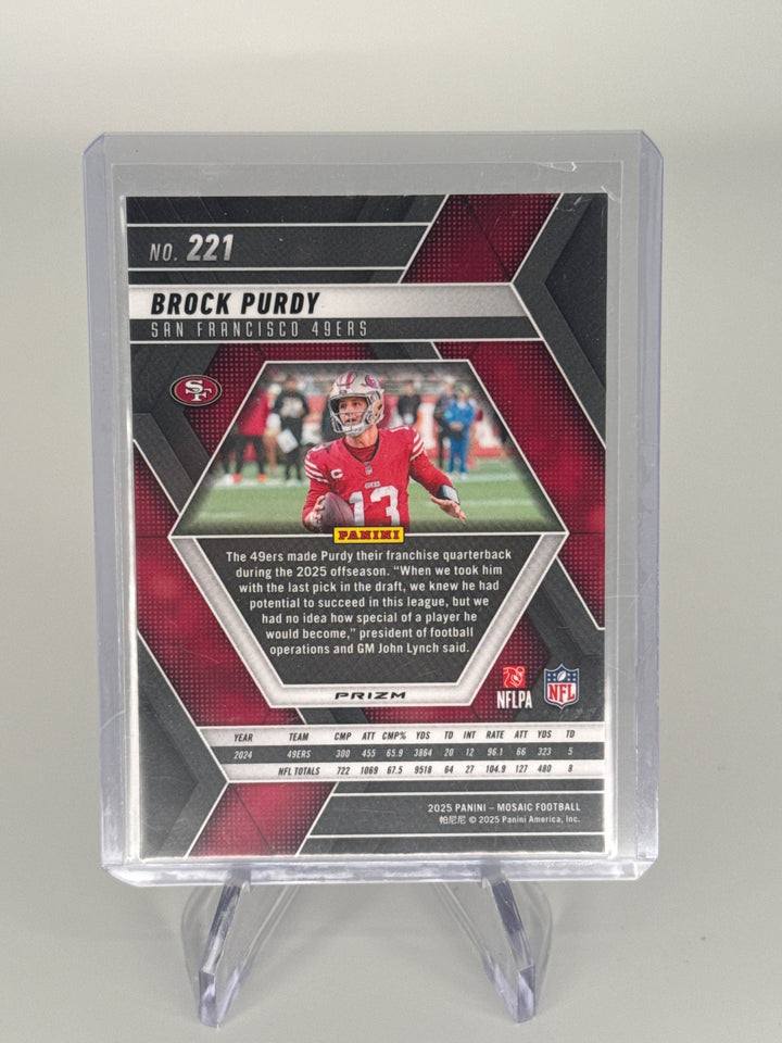 Brock Purdy 2025 Panini Mosaic White Sparkle SSP