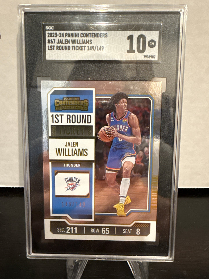 Jalen Williams 2023 Panini Contenders 1st Round Ticket, 149/149, SGC 10 Gem Mint