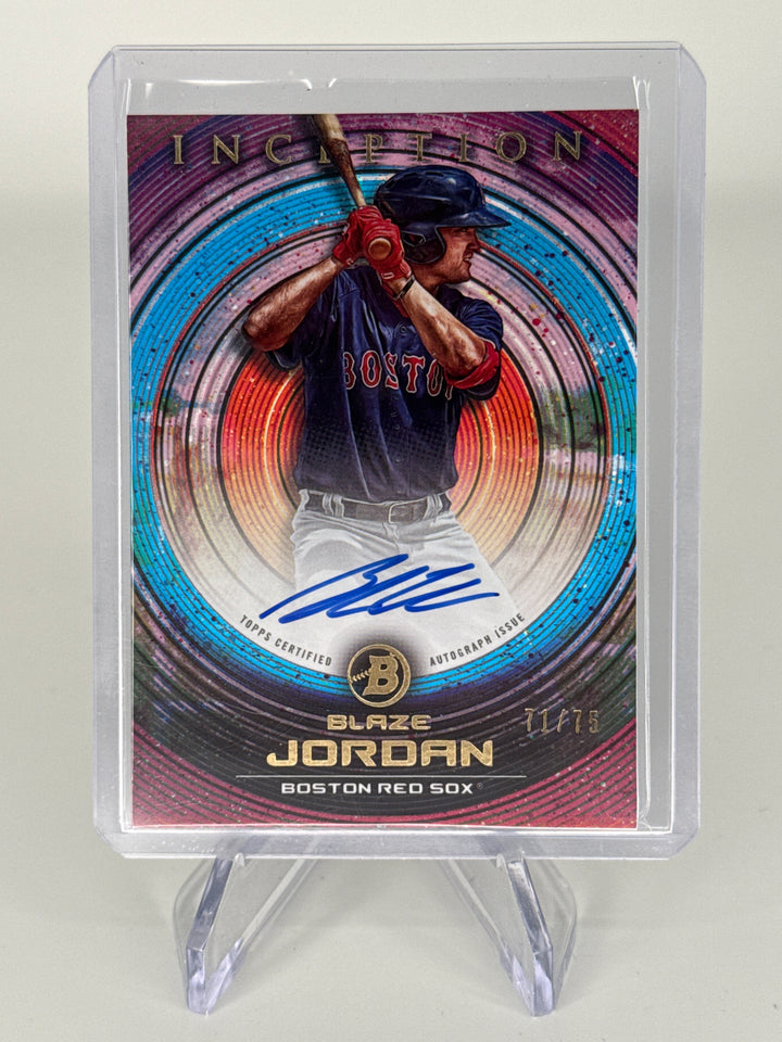 Blaze Jordan 2022 Bowman Inception Fuchsia Foil Prospect Auto, 71/75