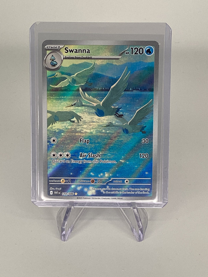 Pokemon TCG 2025 Swanna White Flare Full Art Illustration Rare, 110/086