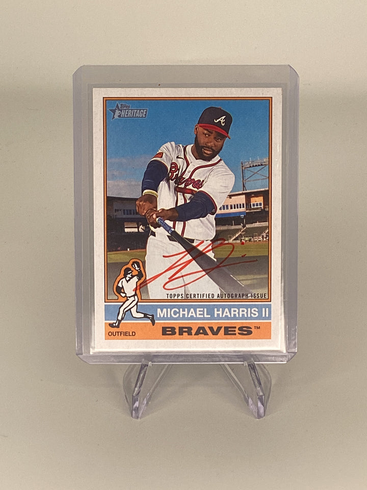 Michael Harris II 2025 Topps Heritage Real One Auto Red Ink, 65/76