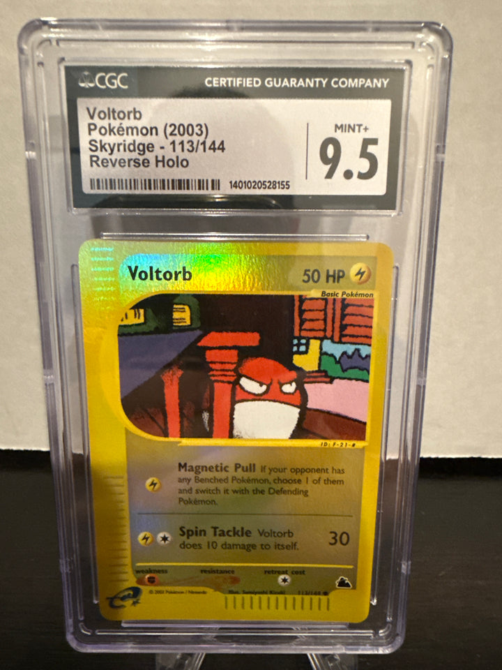 Pokemon TCG 2003 Voltorb Skyridge Reverse Holo, 113/144, CGC 9.5 Gem Mint