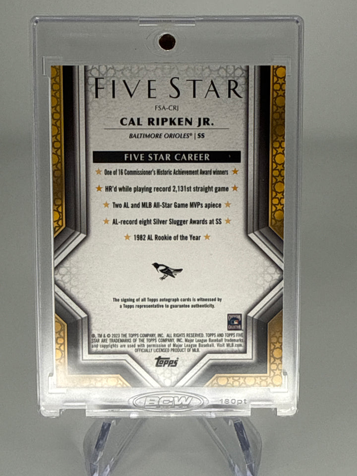 Cal Ripken Jr 2023 Topps Five Star Purple Auto, 39/50