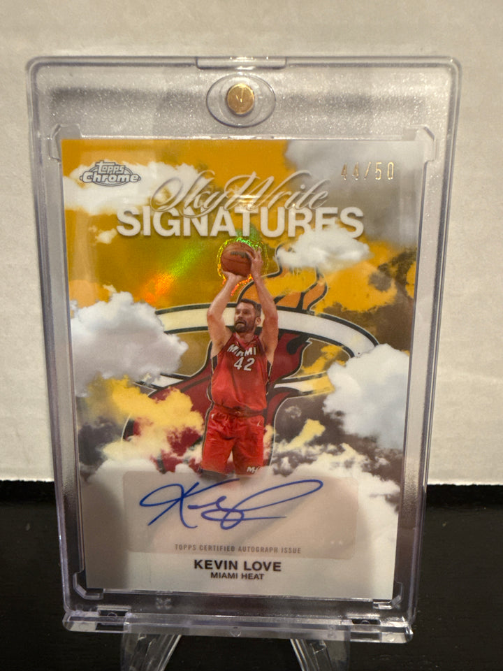 Kevin Love 2025 Topps Chrome Sky Write Signatures Gold Auto, 44/50