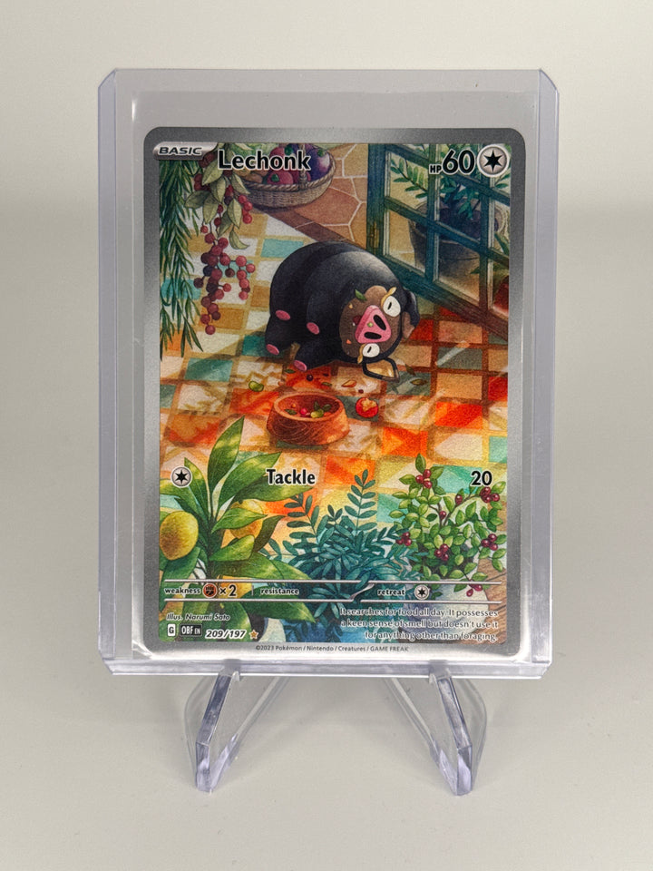 Pokemon TCG 2023 Lechonk Obsidian Flames Full Art Illustration Rare, 209/197