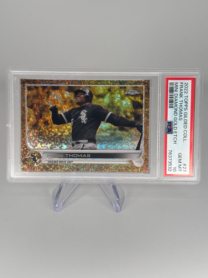 Frank Thomas 2022 Topps Gilded Collection Mini Diamond Gold Etch, 30/50, PSA 10 Gem Mint