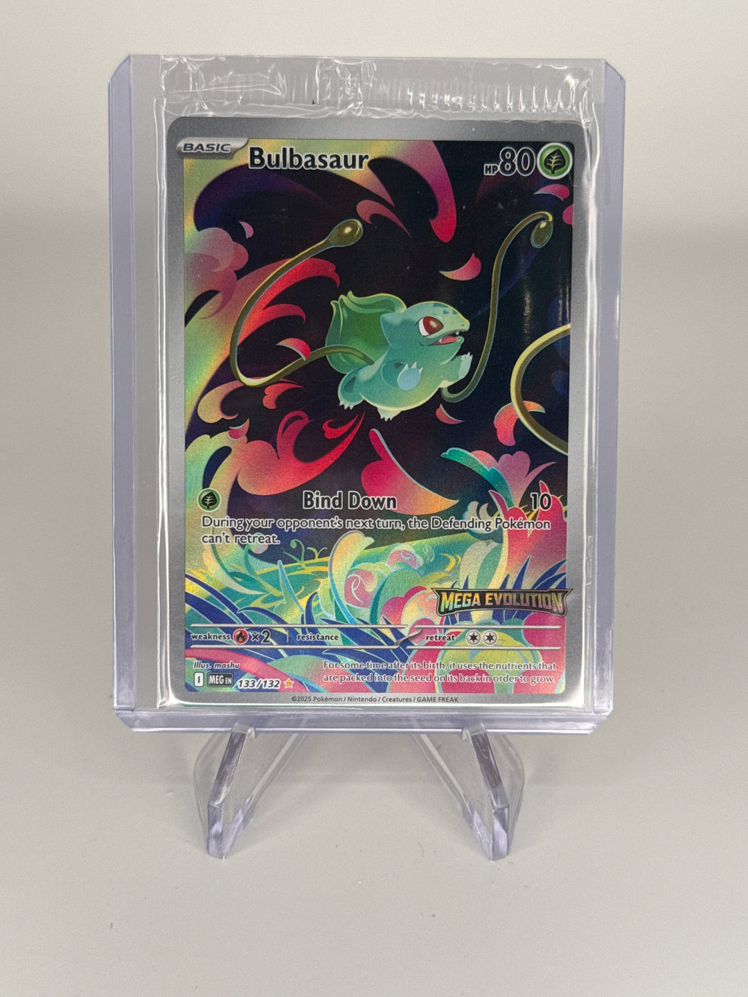 Pokemon TCG 2025 Bulbasaur Mega Evolutions Stamped Sealed Promo, 133/132
