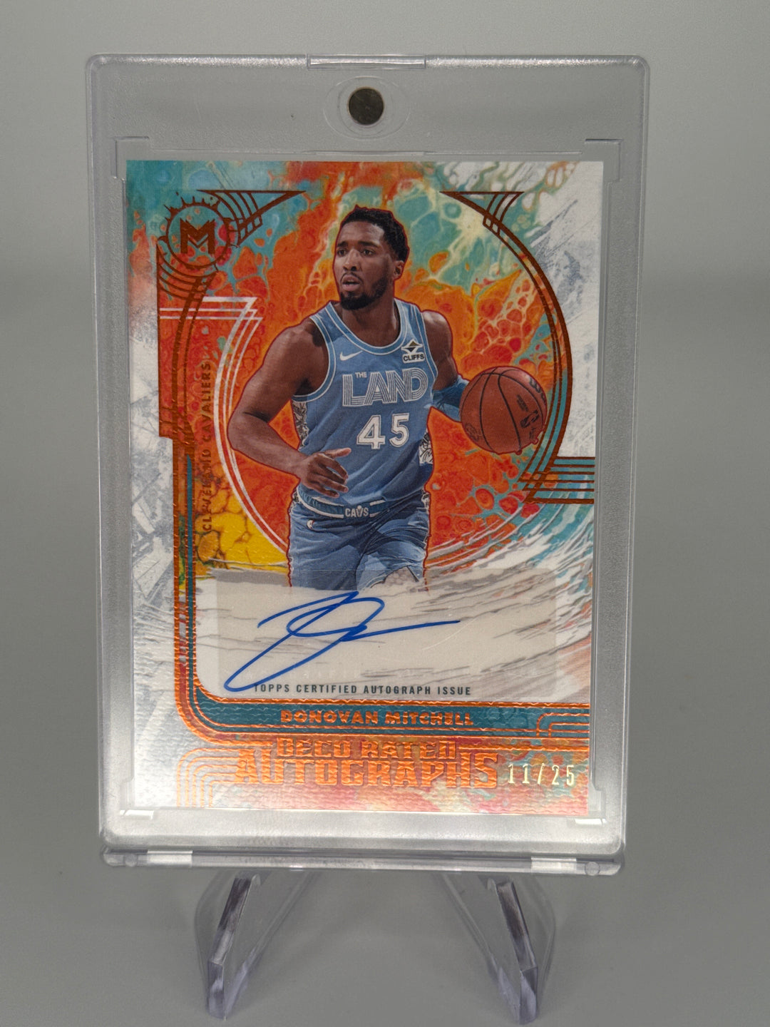Donovan Mitchell 2026 Topps Motif Deco Rated Orange Auto, 11/25
