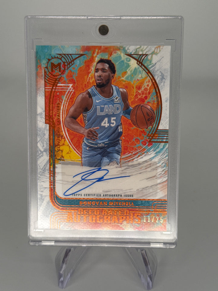 Donovan Mitchell 2026 Topps Motif Deco Rated Orange Auto, 11/25
