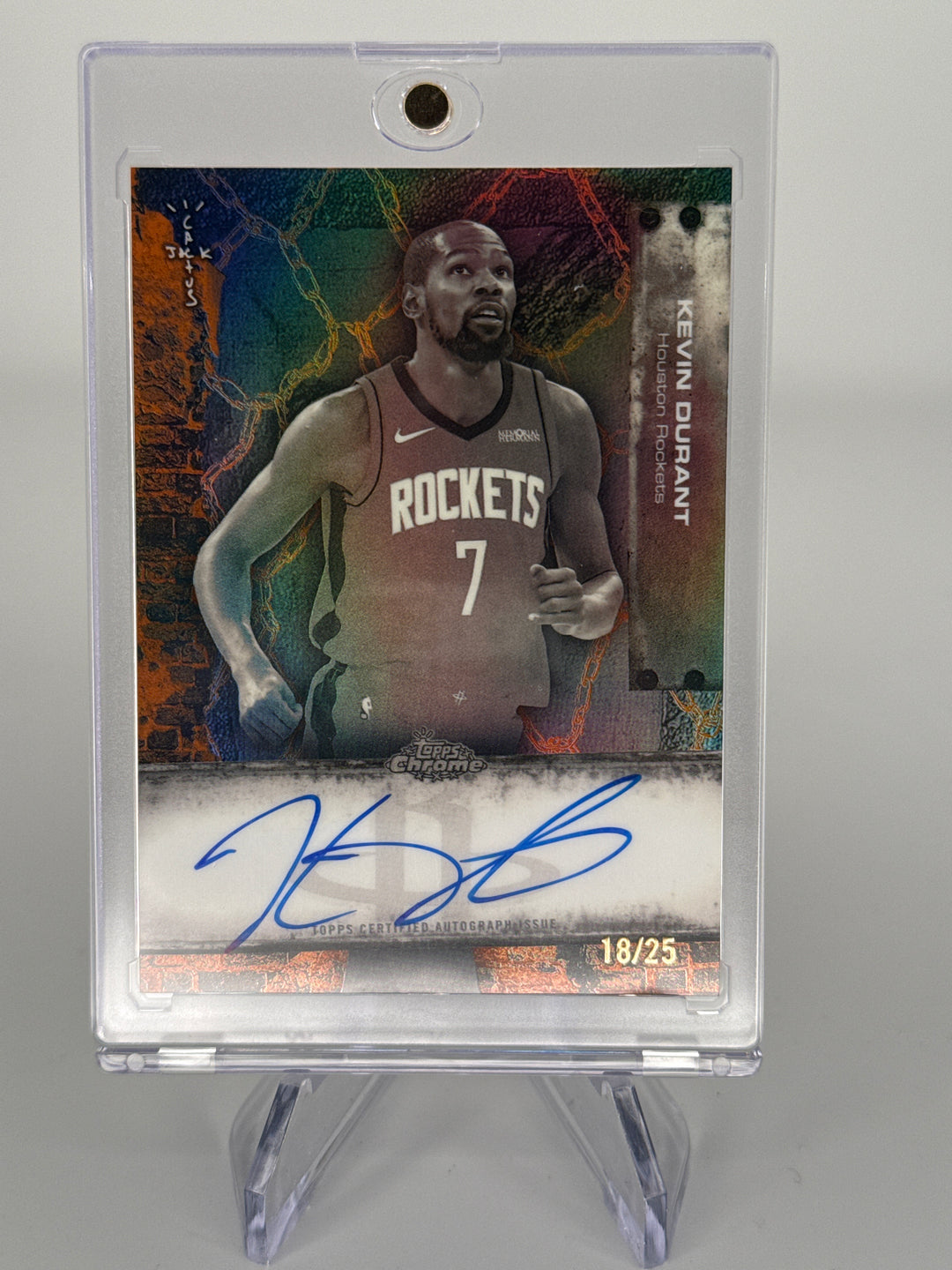 Kevin Durant 2026 Topps Chrome Cactus Orange Refractor Variation Auto, 18/25