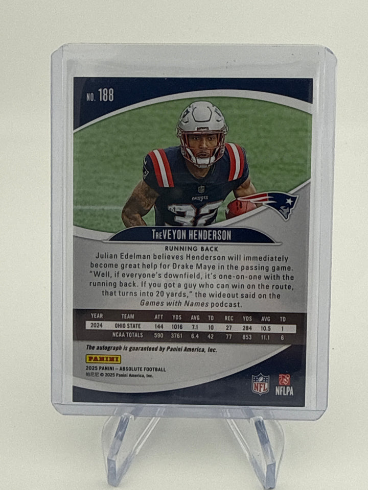 Treveyon Henderson 2025 Panini Absolute Rookie Auto