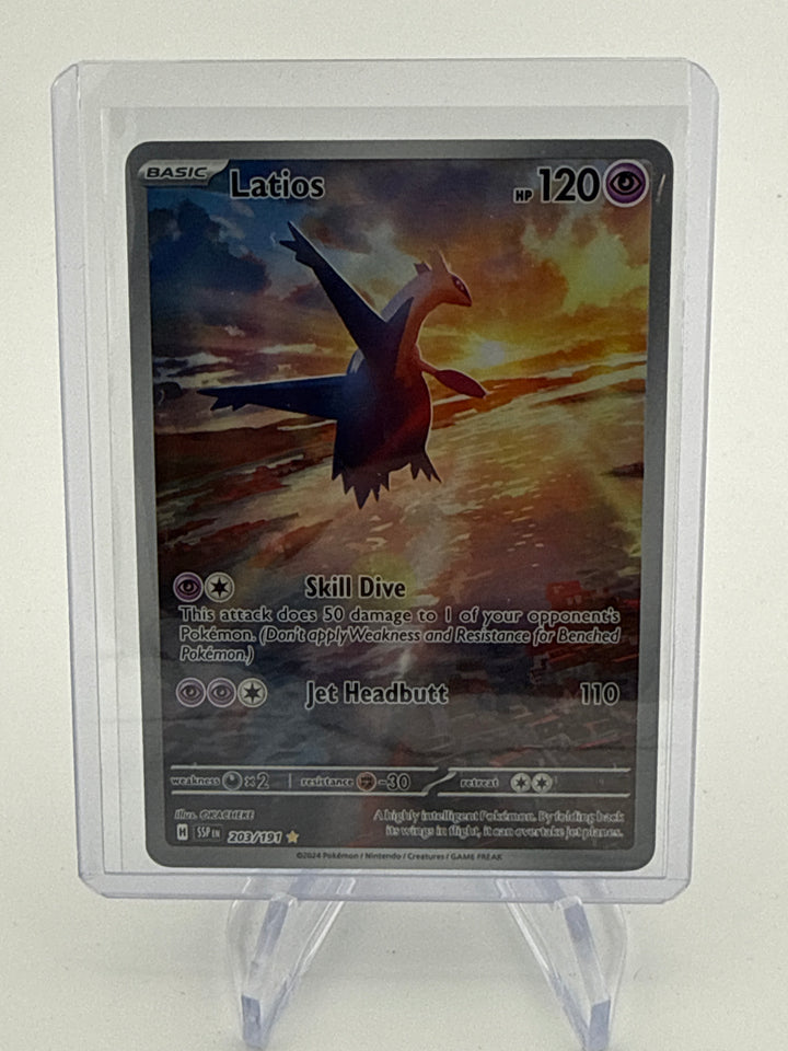 Pokémon TCG 2024 Latios Surging Sparks Full Art Illustration Rare, 203/191