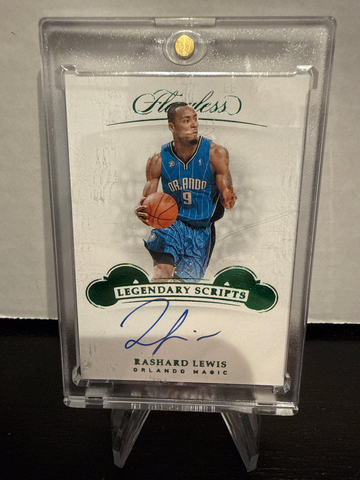 Rashard Lewis 2018-2019 Panini Flawless Legendary Scripts Emerald Auto, 3/5